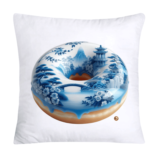 Blue Willow Whimsical Donut 18x18 Throw Pillow Covers-2293