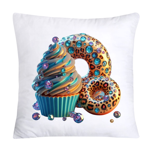 Wild Animal Print Cupcake Throw Pillow Covers 18X18-1119