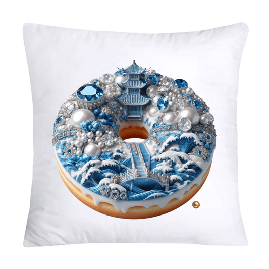 Blue Willow Whimsical Donut 18x18 Throw Pillow Covers-2280