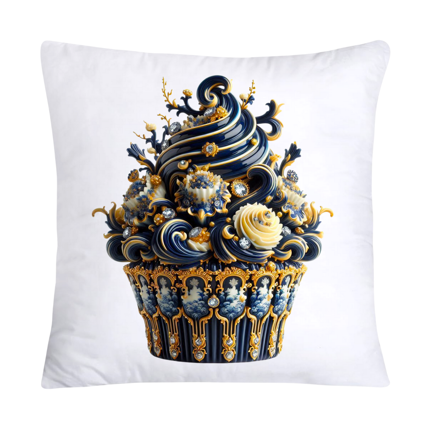 Blue Willow Chinoiserie Cupcake Throw Pillow Covers 18X18-2983