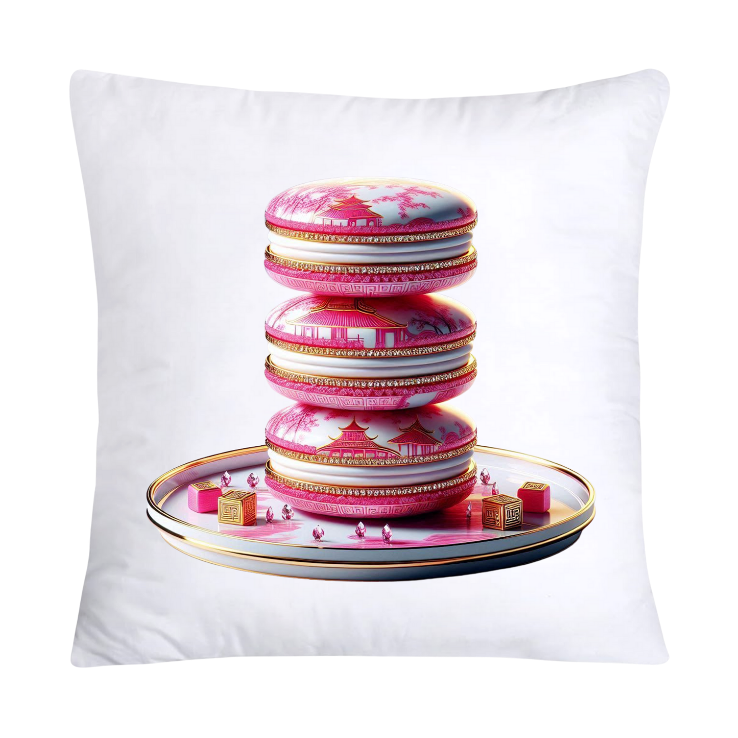 Sweet Pink Willow Macaroon Throw Pillow Covers 18x18-591