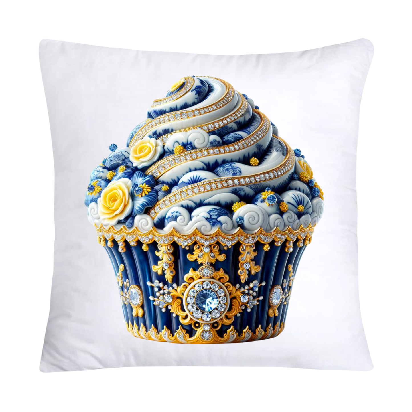 Blue Willow Chinoiserie Cupcake Throw Pillow Covers 18X18-2994