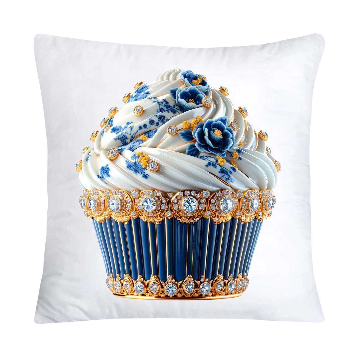 Blue Willow Chinoiserie Cupcake Throw Pillow Covers 18X18-2973