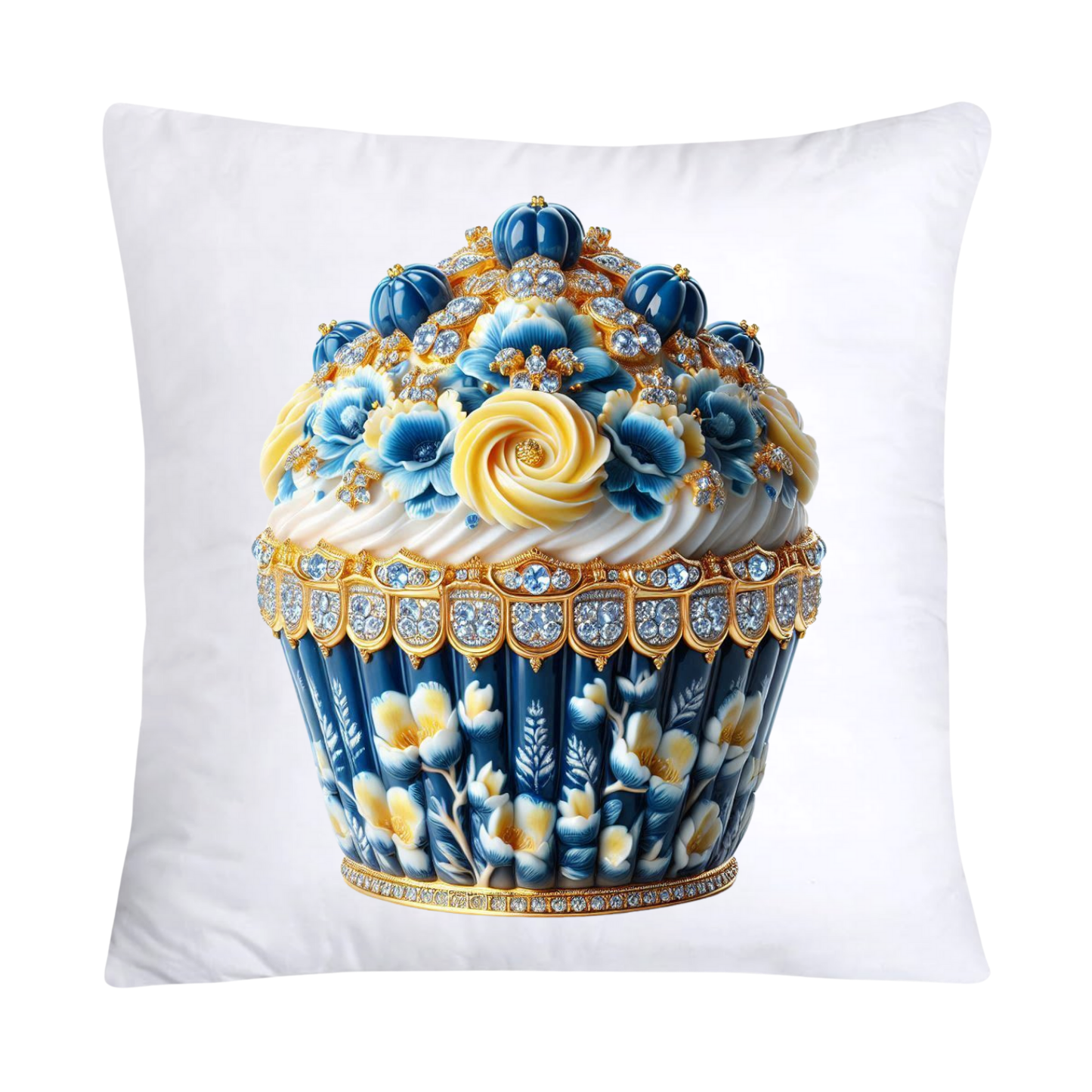 Blue Willow Chinoiserie Cupcake Throw Pillow Covers 18X18-3002