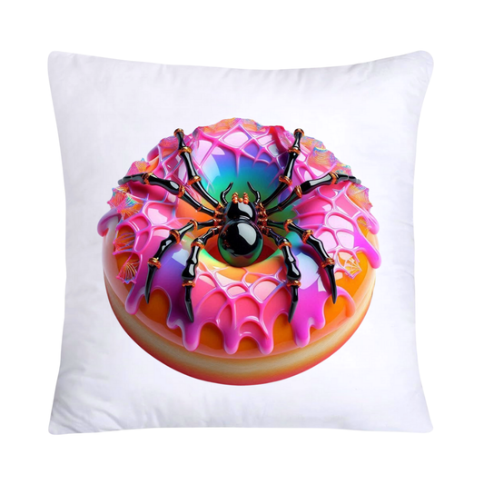 Sugar Crawler Spiders and Vivid Donut Throw Pillow Covers-2633