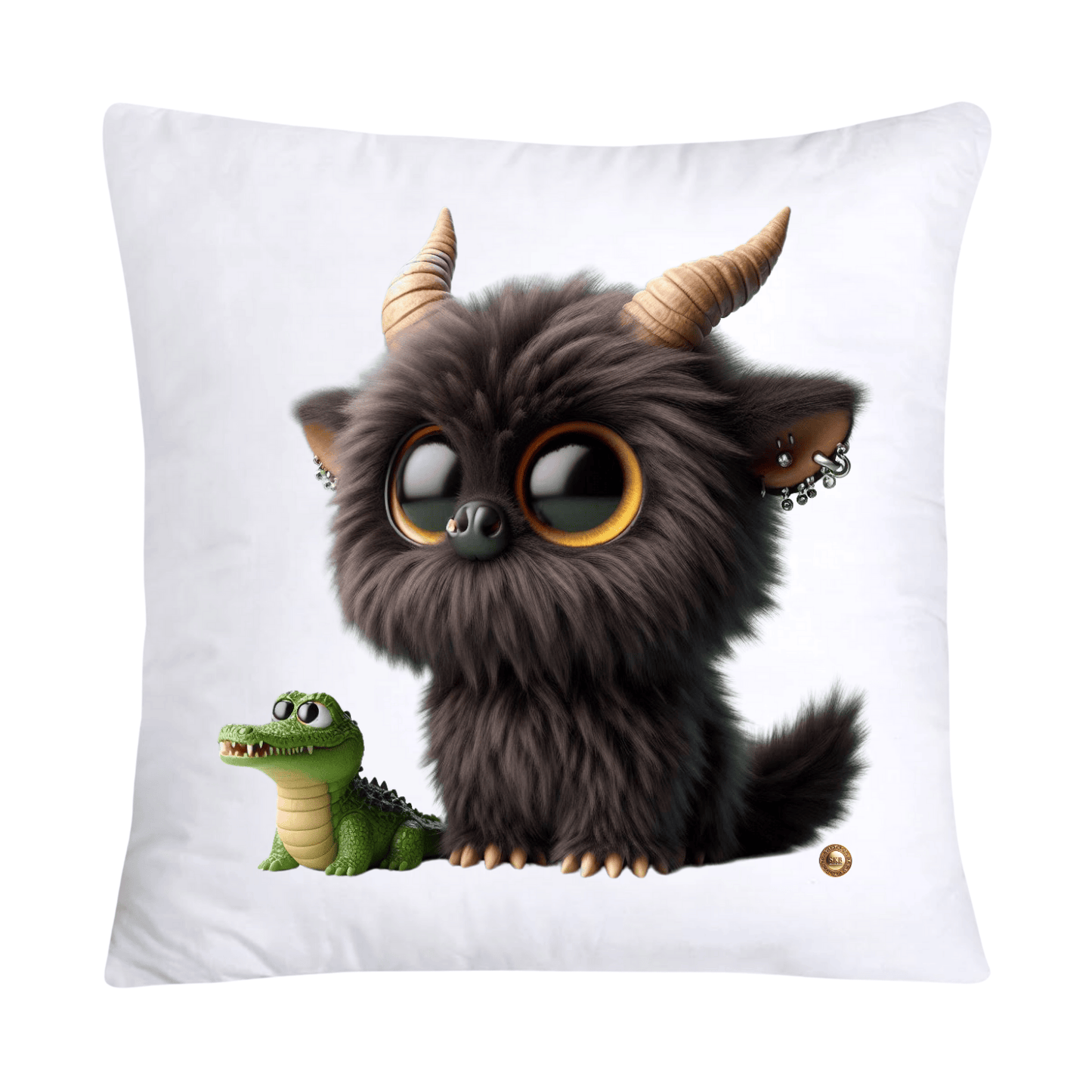 Furry Cajun Swamp Monster and His Pet Gator Pillow Covers-763