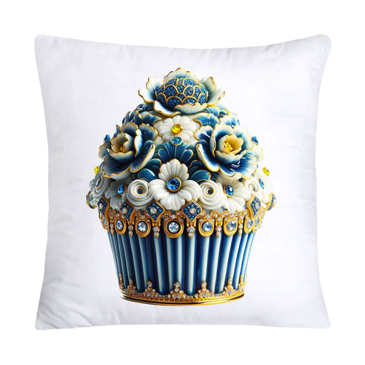 Blue Willow Chinoiserie Cupcake Throw Pillow Covers 18X18-2946