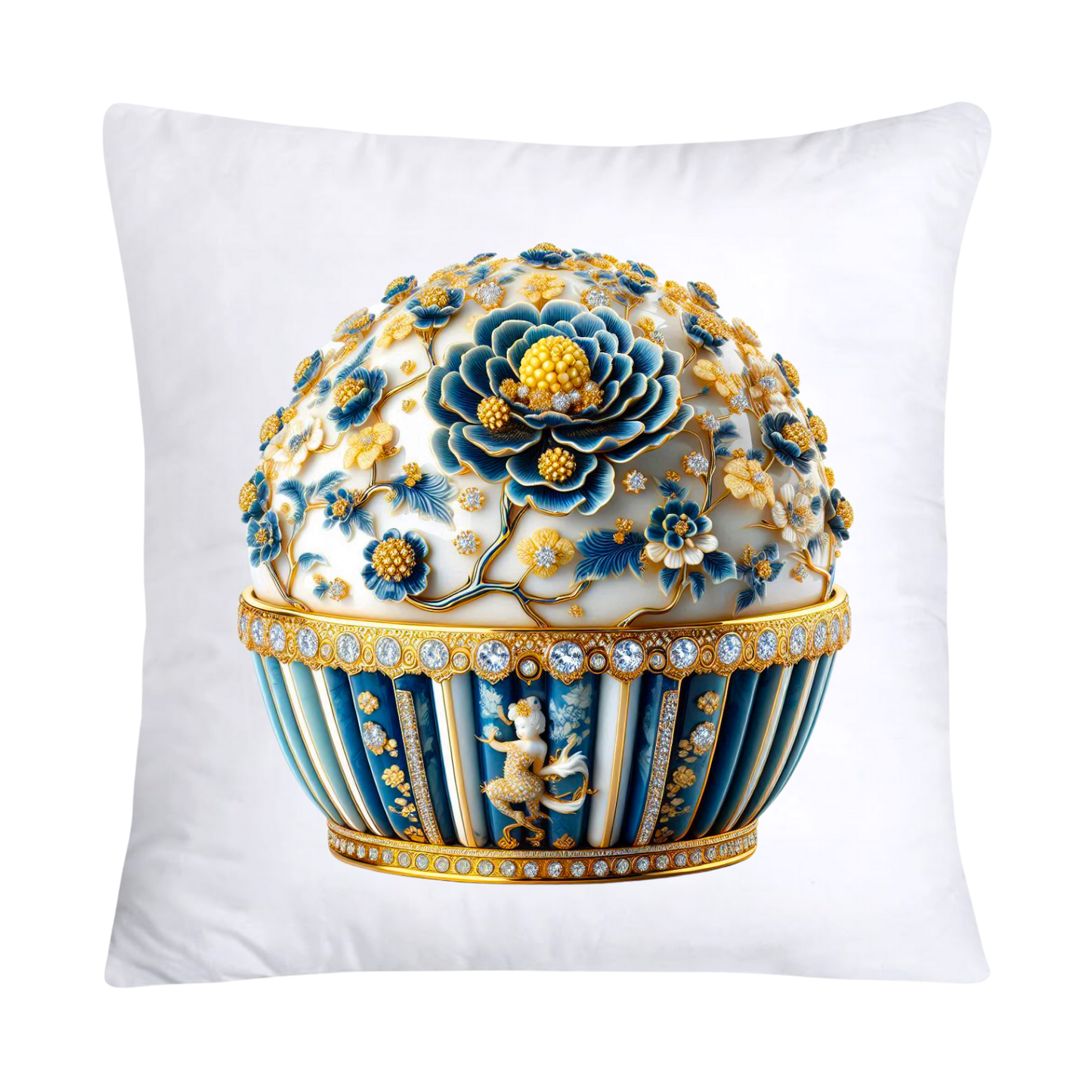 Blue Willow Chinoiserie Cupcake Throw Pillow Covers 18X18-3004