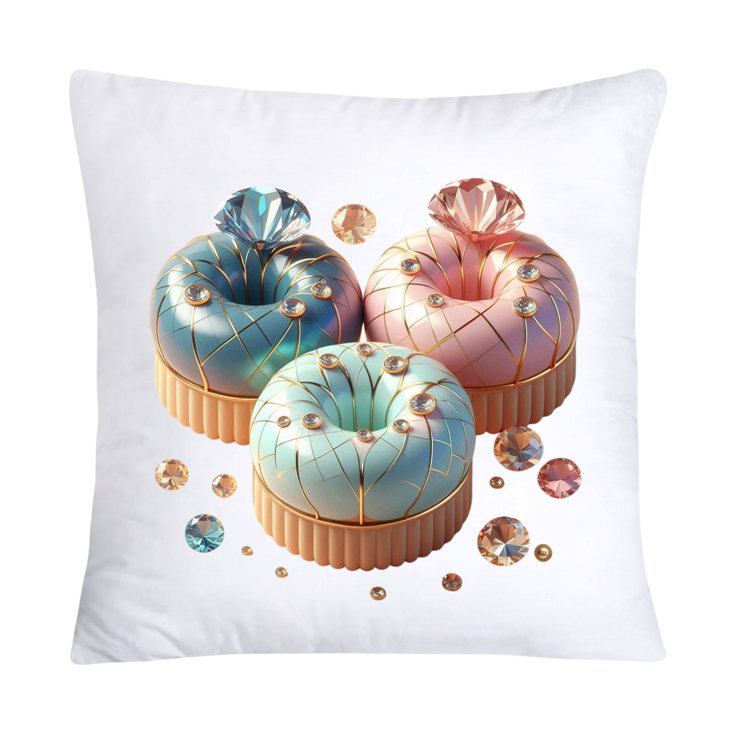 18x18 Pastel Cupcakes Donuts and Candy Pillow Covers-2597