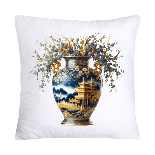 Blue Willow Chinoiserie 18x18 Stunning Vase Pillow Covers-4083