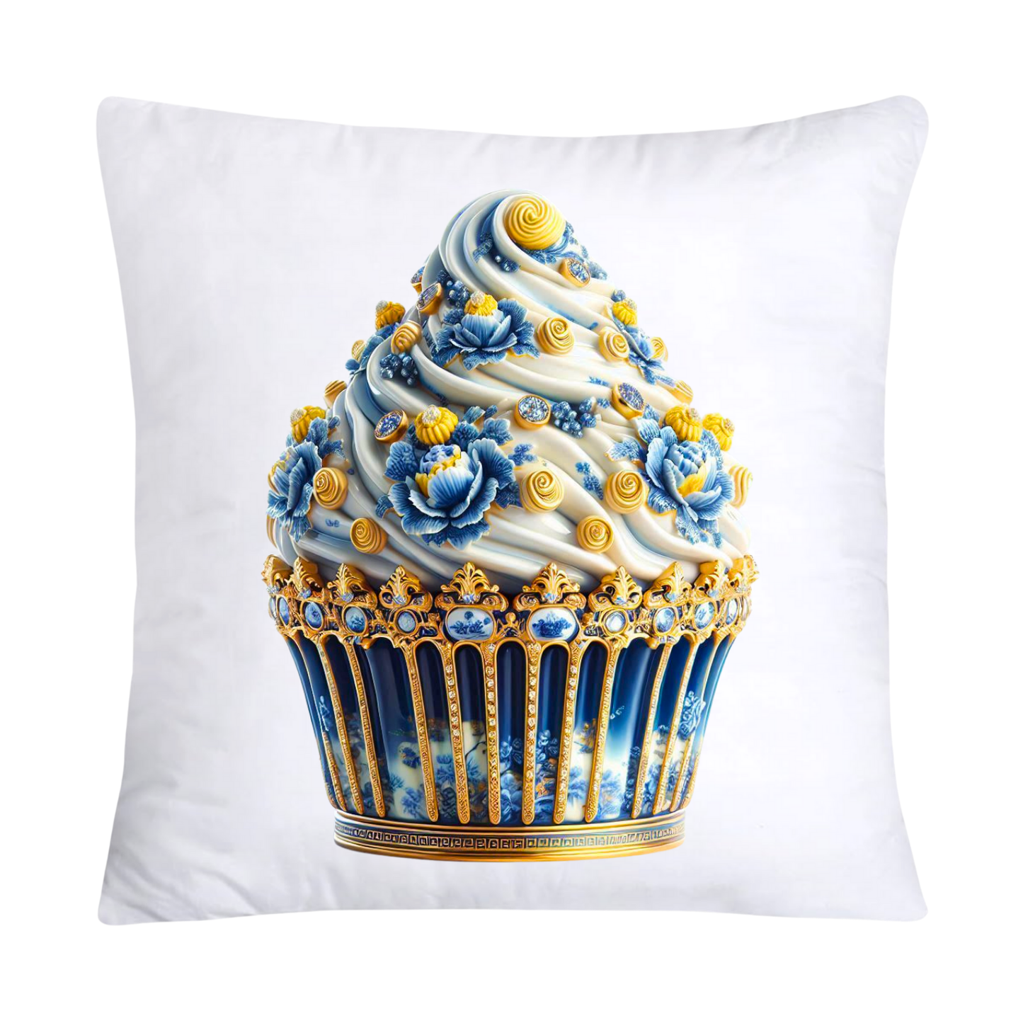Blue Willow Chinoiserie Cupcake Throw Pillow Covers 18X18-2976