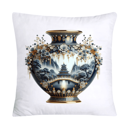 Blue Willow Chinoiserie 18x18 Stunning Vase Pillow Covers-4085