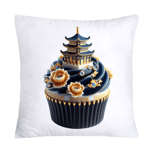 Blue Willow Chinoiserie Cupcake Throw Pillow Covers 18X18-2953