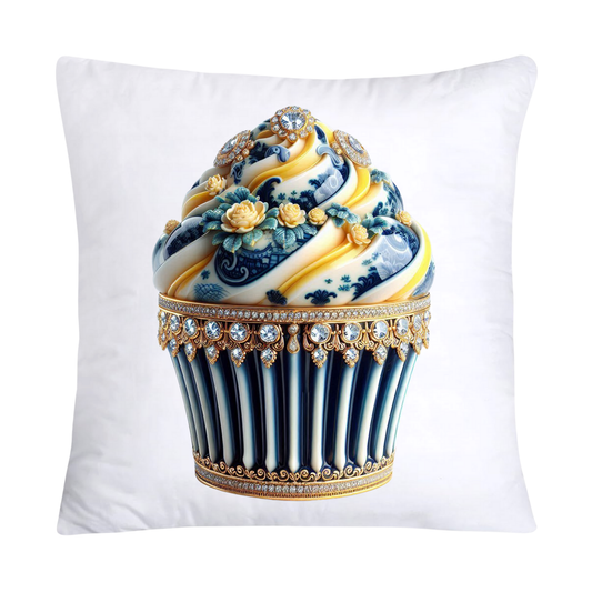 Blue Willow Chinoiserie Cupcake Throw Pillow Covers 18X18-2951