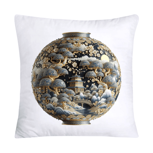 Blue Willow Chinoiserie 18x18 Stunning Vase Pillow Covers-4087