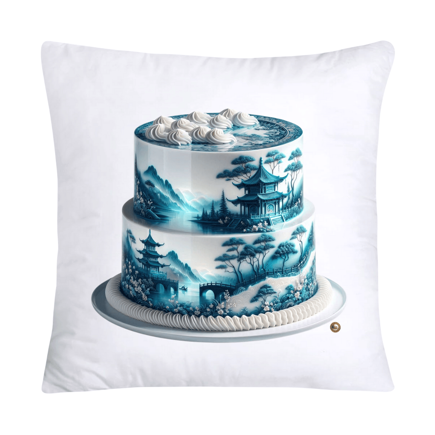 Blue Willow Sweet Cake 18x18 Pillow Covers-2408