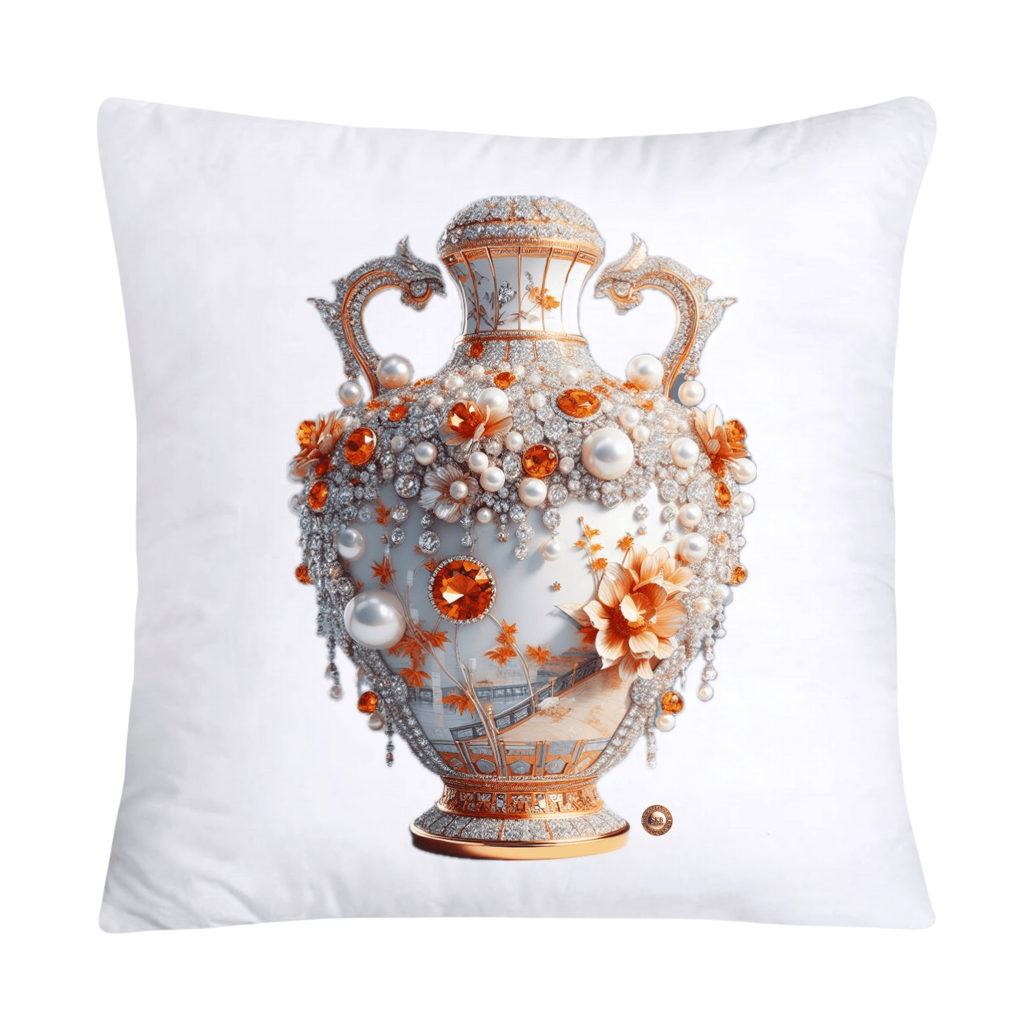 Orange Willow Sparkling Vase Pillow Covers-297