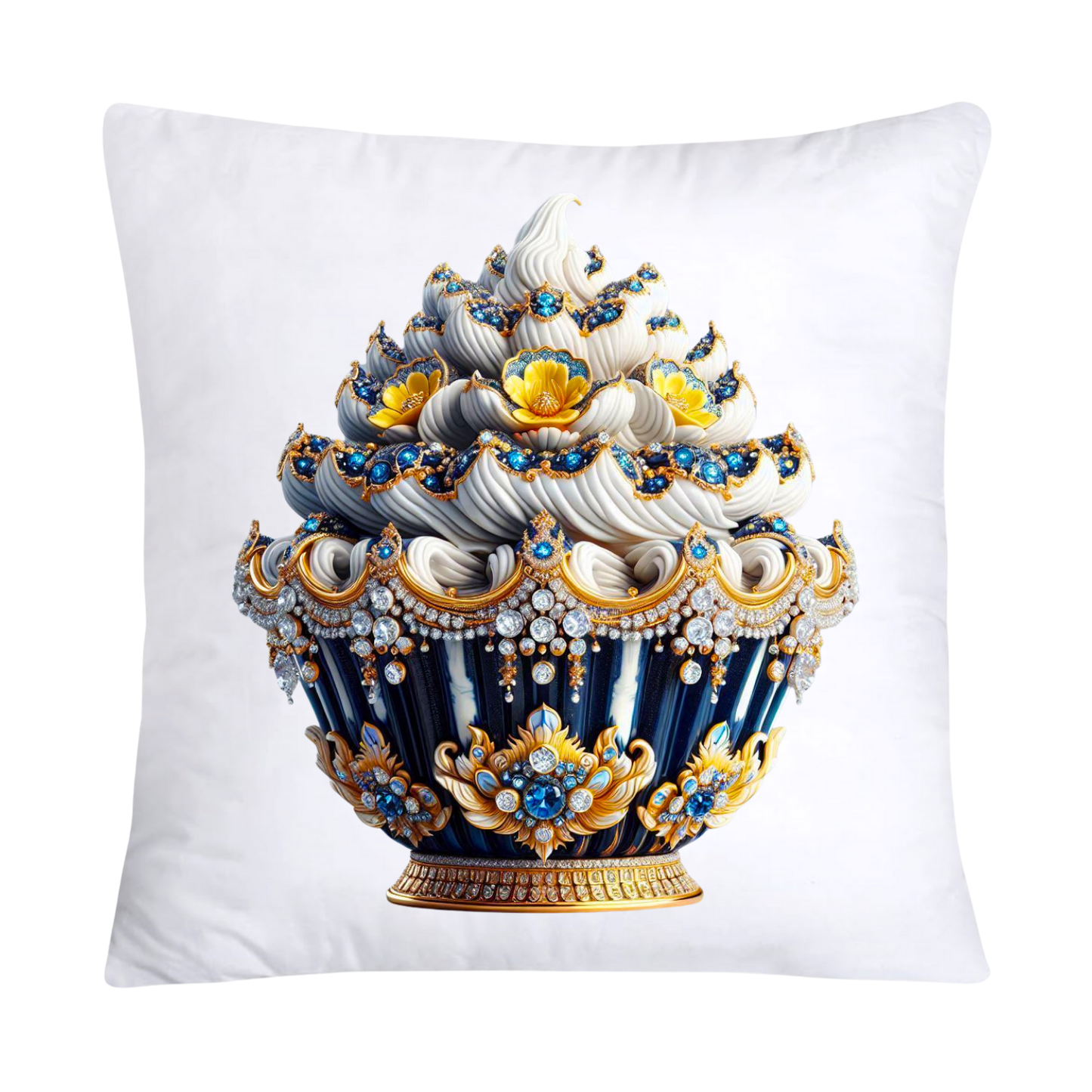 Blue Willow Chinoiserie Cupcake Throw Pillow Covers 18X18-2991