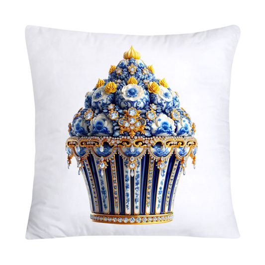 Blue Willow Chinoiserie Cupcake Throw Pillow Covers 18X18-2959