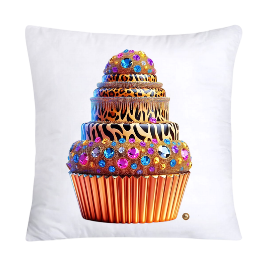 Wild Animal Print Cupcake Throw Pillow Covers 18X18-1203