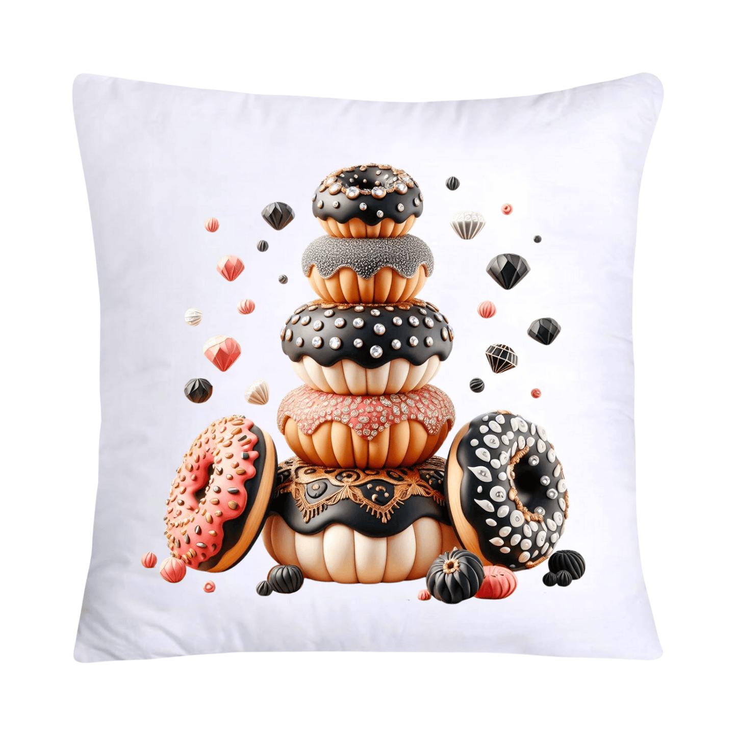Wild Animal Print Donut Throw Pillow Covers 18x18-1117