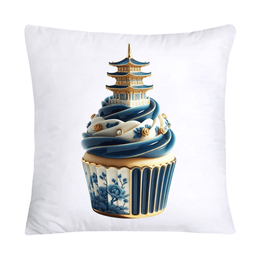 Blue Willow Chinoiserie Cupcake Throw Pillow Covers 18X18-2950