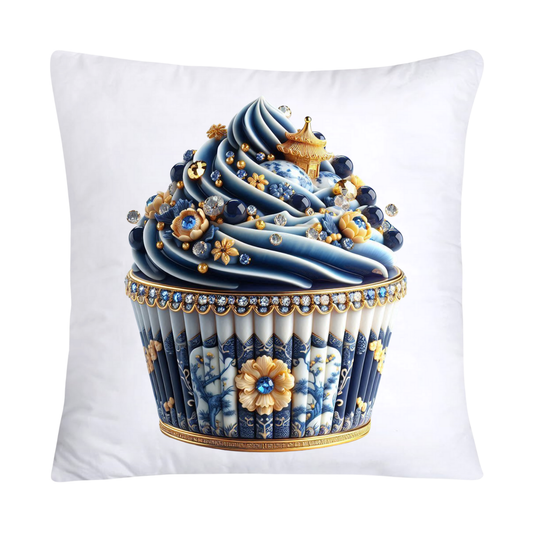 Blue Willow Chinoiserie Cupcake Throw Pillow Covers 18X18-2956