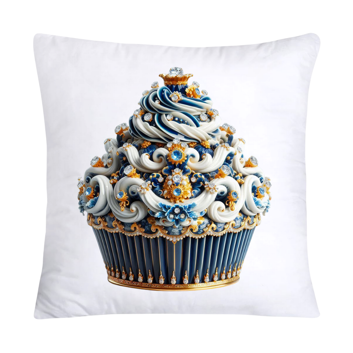 Blue Willow Chinoiserie Cupcake Throw Pillow Covers 18X18-2984