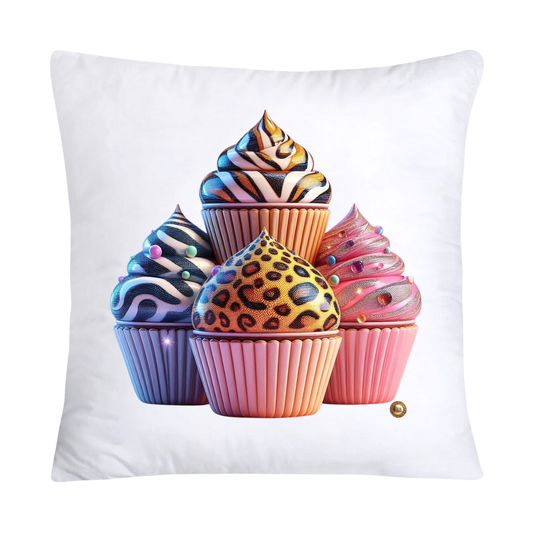 Wild Animal Print Cupcake Throw Pillow Covers 18X18-1193
