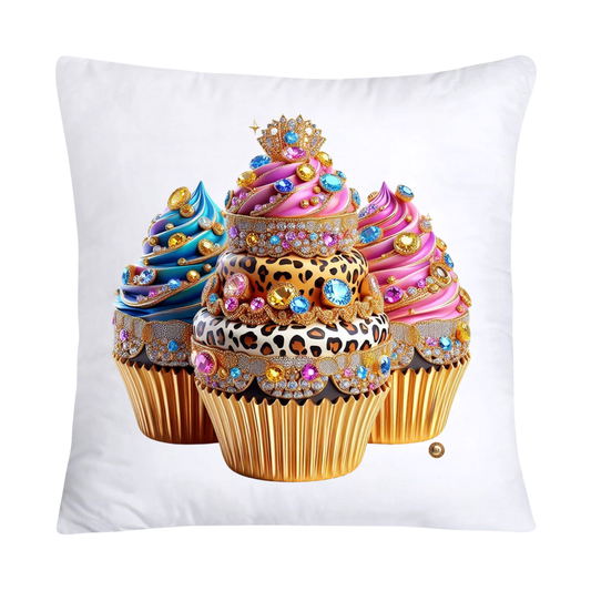 Wild Animal Print Cupcake Throw Pillow Covers 18X18-1177