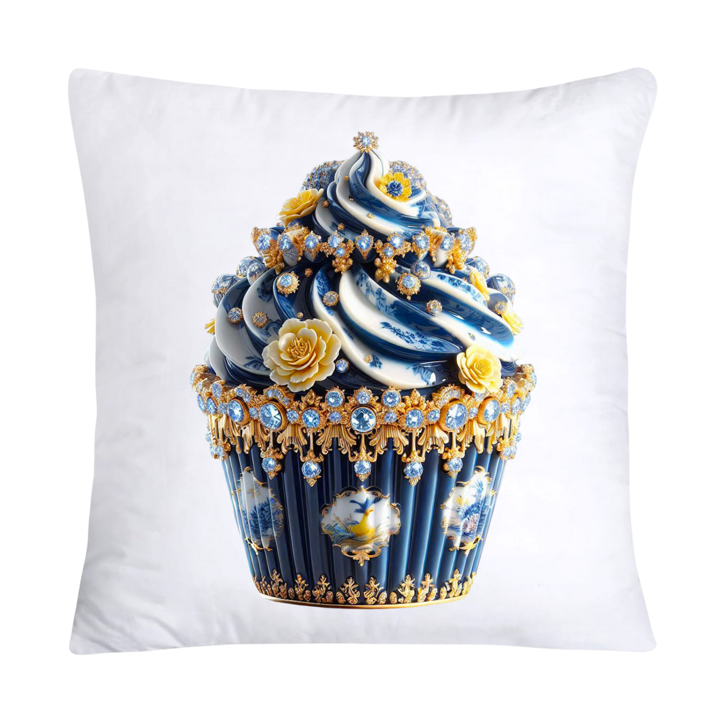 Blue Willow Chinoiserie Cupcake Throw Pillow Covers 18X18-2968