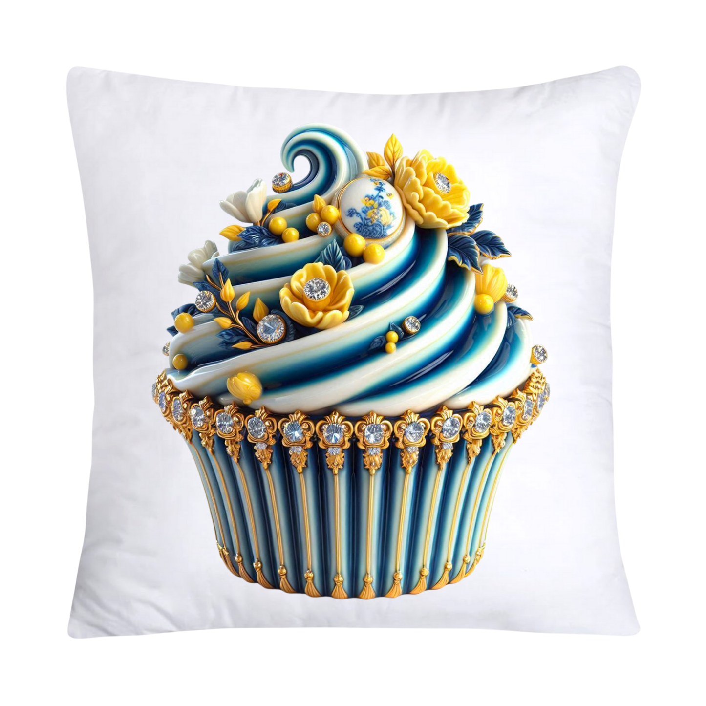 Blue Willow Chinoiserie Cupcake Throw Pillow Covers 18X18-3021