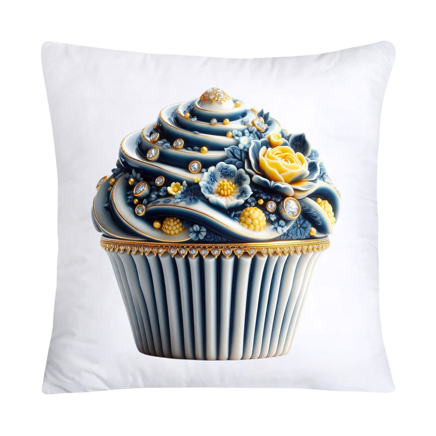 Blue Willow Chinoiserie Cupcake Throw Pillow Covers 18X18-3039