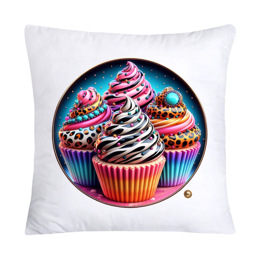 Wild Animal Print Cupcake Throw Pillow Covers 18x18-2244