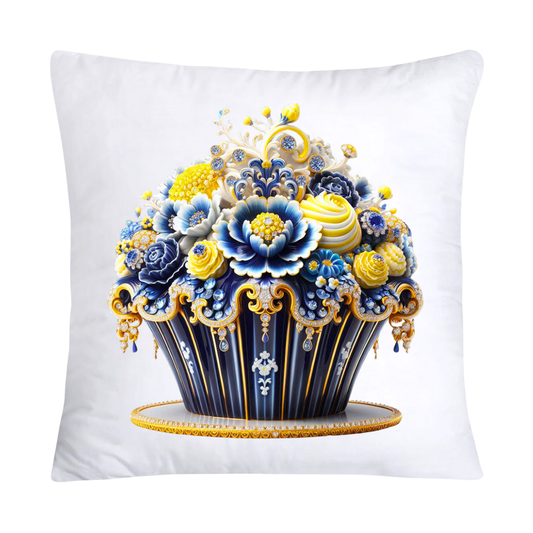 Blue Willow Chinoiserie Cupcake Throw Pillow Covers 18X18-2989