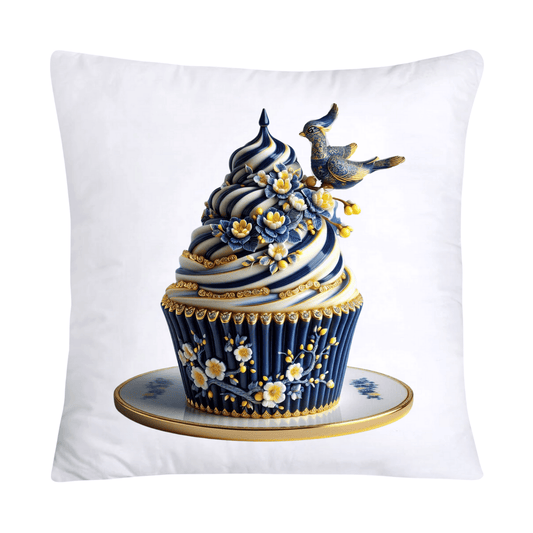 Blue Willow Chinoiserie Cupcake Throw Pillow Covers 18X18-3045
