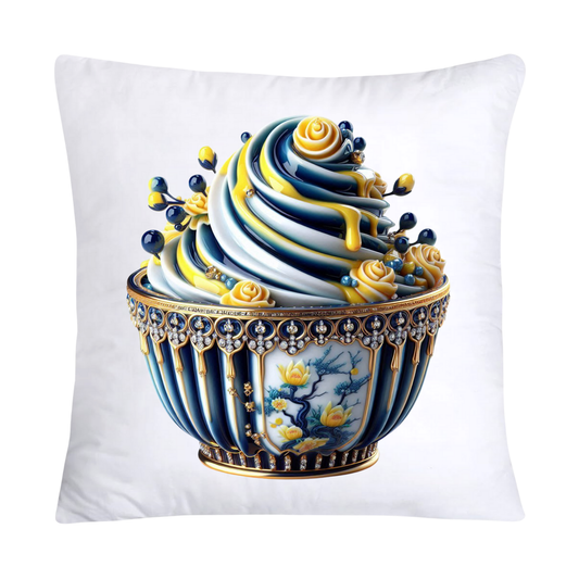 Blue Willow Chinoiserie Cupcake Throw Pillow Covers 18X18-3028