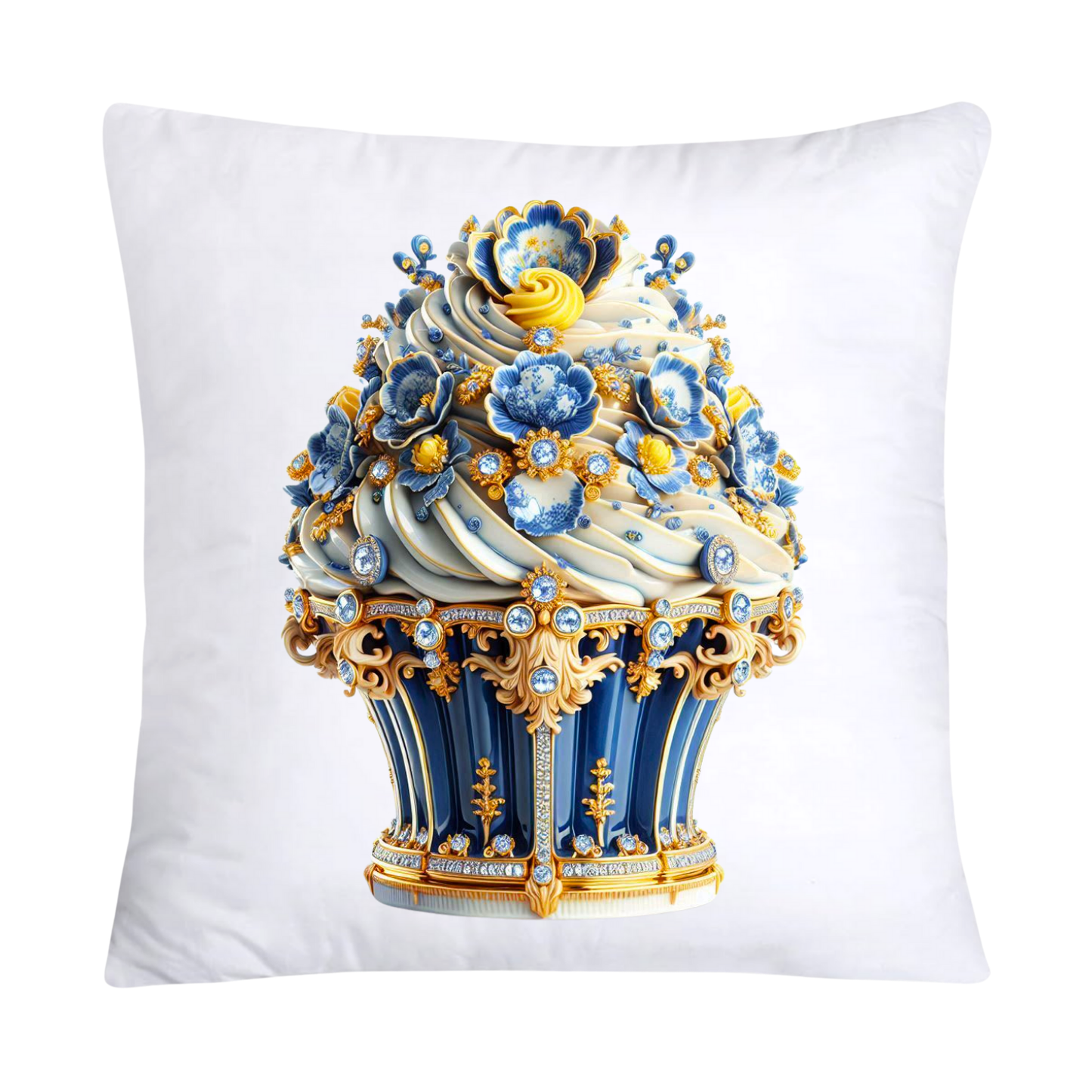 Blue Willow Chinoiserie Cupcake Throw Pillow Covers 18X18-2981