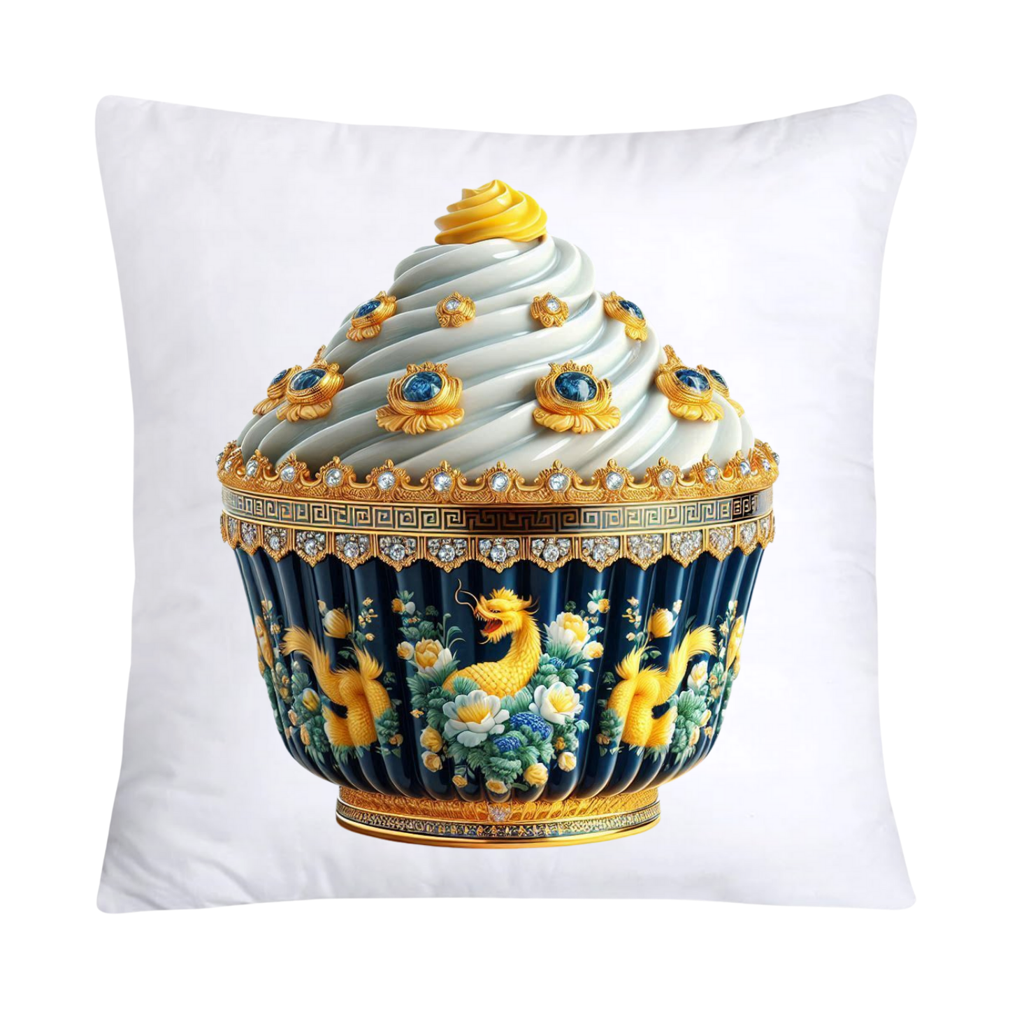 Blue Willow Chinoiserie Cupcake Throw Pillow Covers 18X18-3005