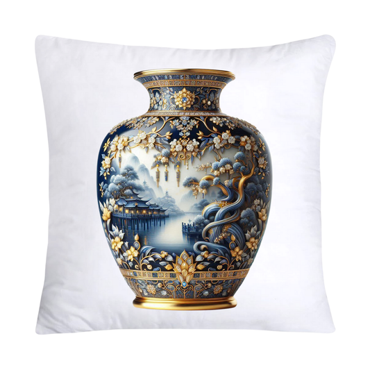 Blue Willow Chinoiserie 18x18 Stunning Vase Pillow Covers-4079