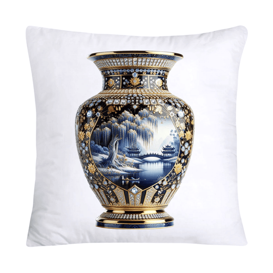 Blue Willow Chinoiserie 18x18 Stunning Vase Pillow Covers-4082