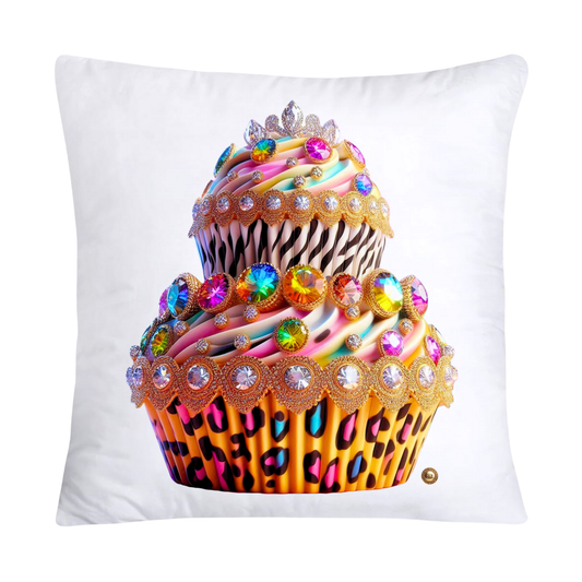 Wild Animal Print Cupcake Throw Pillow Covers 18x18-2239
