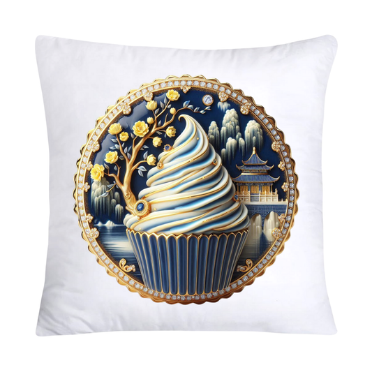 Blue Willow Chinoiserie Cupcake Throw Pillow Covers 18X18-3055
