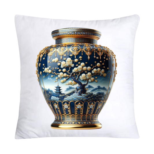 Blue Willow Chinoiserie 18x18 Stunning Vase Pillow Covers-4076