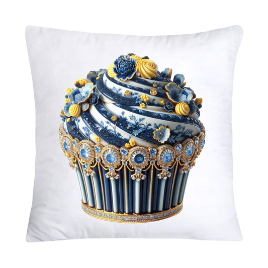 Blue Willow Chinoiserie Cupcake Throw Pillow Covers 18X18-3000