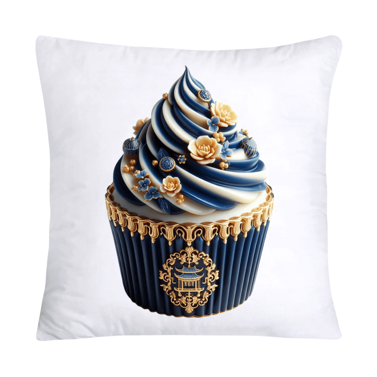 Blue Willow Chinoiserie Cupcake Throw Pillow Covers 18X18-2955