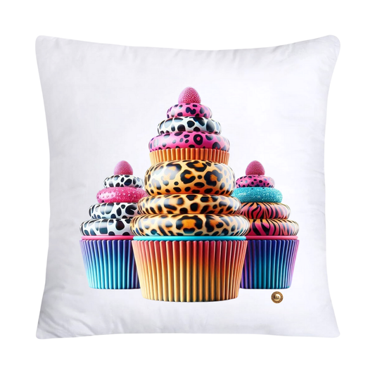 Wild Animal Print Cupcake Throw Pillow Covers 18X18-1191