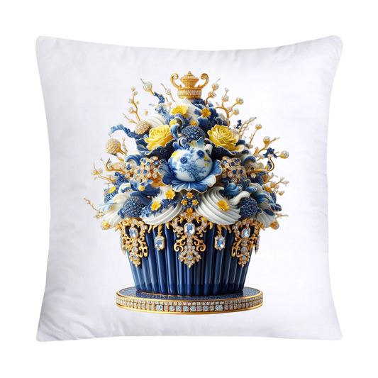 Blue Willow Chinoiserie Cupcake Throw Pillow Covers 18X18-2977