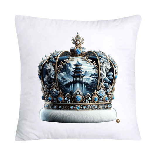 Blue Willow Royal King/Queen Crown Pillow Covers-2409