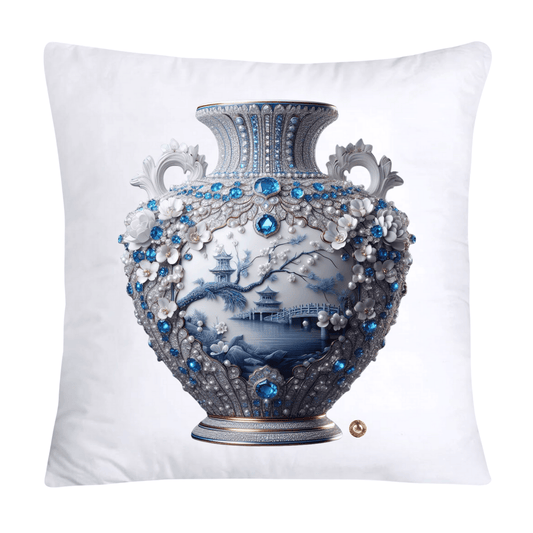 Blue Willow Chinoiserie 18x18 Stunning Vase Pillow Covers-4097